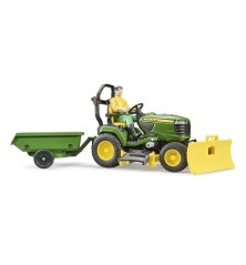 Set figurine jardinier avec Tracteur de pelouse John Deere