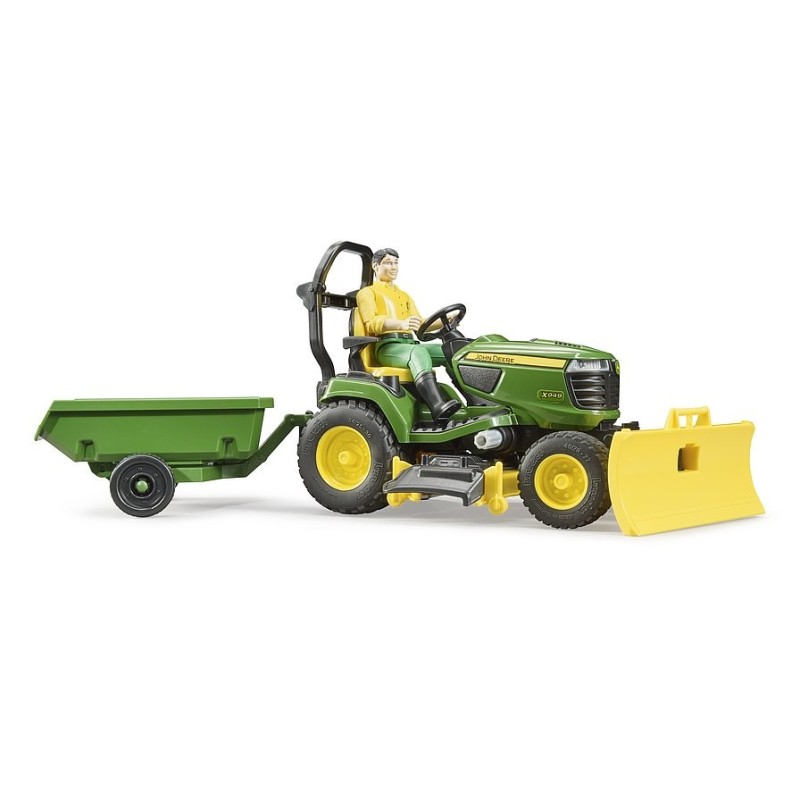 Set figurine jardinier avec Tracteur de pelouse John Deere
