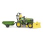 Set figurine jardinier avec Tracteur de pelouse John Deere