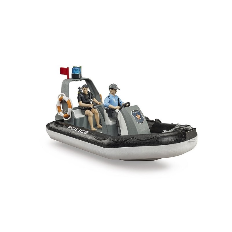 Bateau de police gonflable Bworld avec policier, plongeur et access