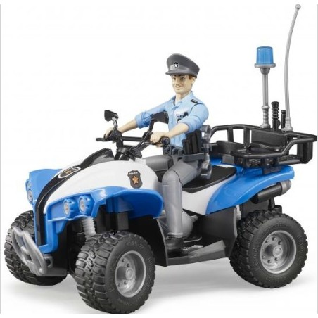 Quad police avec policier et accessoires