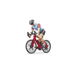 Vélo de route avec cycliste homme et accessoires