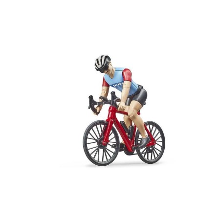 Vélo de route avec cycliste homme et accessoires