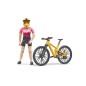 VTT avec cycliste femme et accessoires