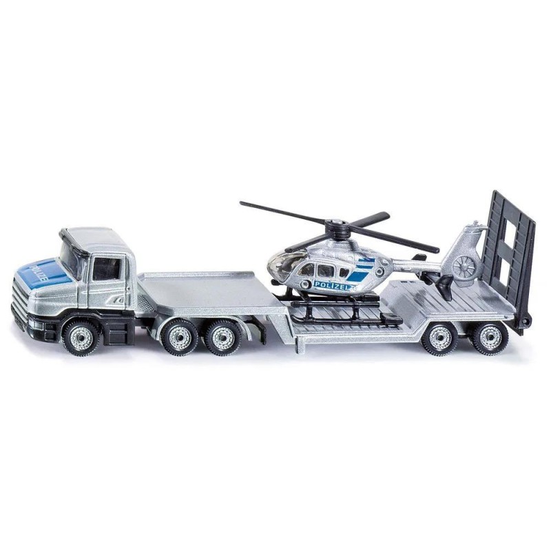 Camion surbaissé avec hélicoptère