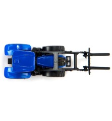 Tracteur New Holland avec fourche de palettes et palette inclue