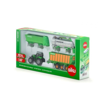 Tracteur DEUTZ avec 3 remorques Joskin