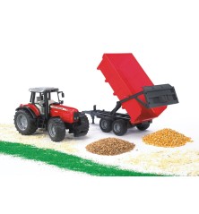 Tracteur Massey Ferguson 7480 avec remorque basculante