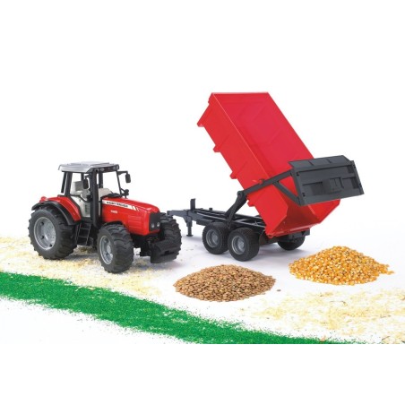 Tracteur Massey Ferguson 7480 avec remorque basculante