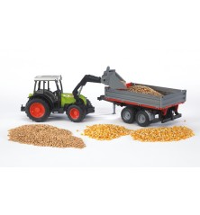 Tracteur Claas Nectis 267 F + chargeur + remorque