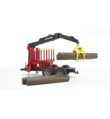Remorque forestière avec bras de chargement