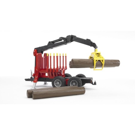 Remorque forestière avec bras de chargement