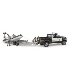 Pick-Up RAM 2500 police avec remorque, bateau,policier et plongeur
