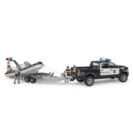 Pick-Up RAM 2500 police avec remorque, bateau,policier et plongeur