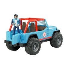 Jeep Cross Country racer bleue avec conducteur