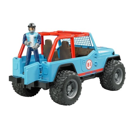 Jeep Cross Country racer bleue avec conducteur