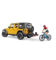 Jeep Wrangler Unlimited Rubicon avec VTT et cycliste
