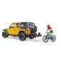 Jeep Wrangler Unlimited Rubicon avec VTT et cycliste