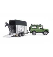 Land Rover Defender, remorque à chevaux + 1 cheval