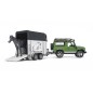 Land Rover Defender, remorque à chevaux + 1 cheval