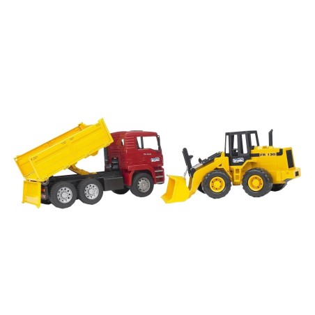 Camion benne MAN TGA et tractopelle articulé FR130
