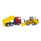 Camion benne MAN TGA et tractopelle articulé FR130