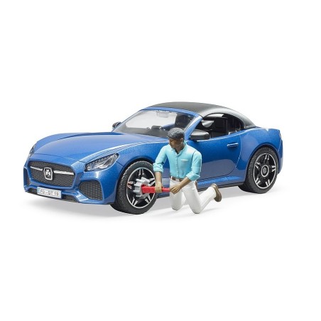 Roadster bleu métallisé Bruder avec chauffeur