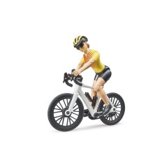 Roadster rouge métallisé Bruder avec Cycliste et vélo
