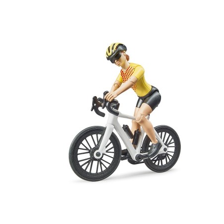 Roadster rouge métallisé Bruder avec Cycliste et vélo