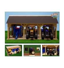 Hangar en bois pour 3 tracteurs