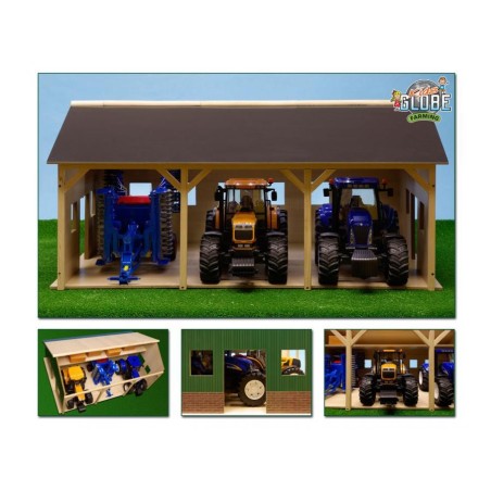 Hangar en bois pour 3 tracteurs