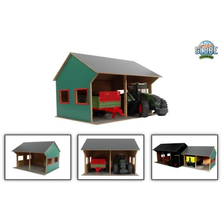 Hangar en bois 2 tracteurs