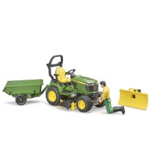 Set figurine jardinier avec Tracteur de pelouse John Deere