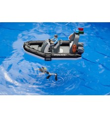 Bateau de police gonflable Bworld avec policier, plongeur et access