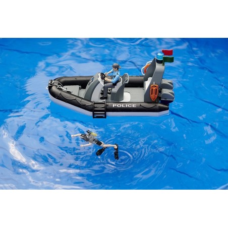 Bateau de police gonflable Bworld avec policier, plongeur et access