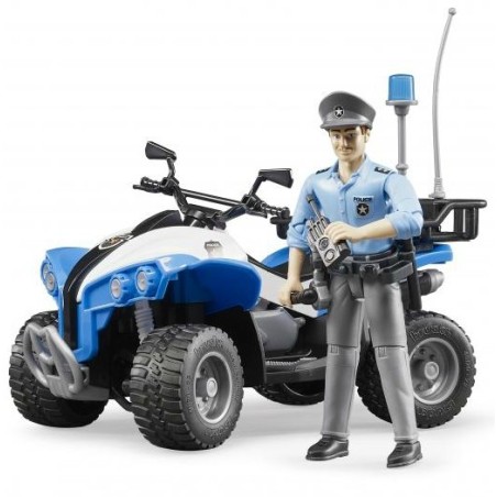 Quad police avec policier et accessoires