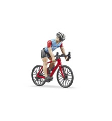 Vélo de route avec cycliste homme et accessoires