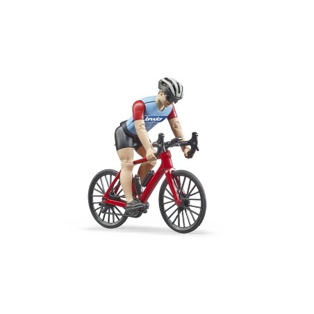 Vélo de route avec cycliste homme et accessoires