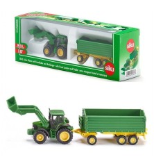 Tracteur John Deere avec chargeur frontal et remorque
