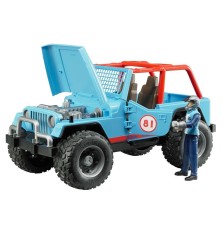 Jeep Cross Country racer bleue avec conducteur