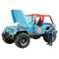 Jeep Cross Country racer bleue avec conducteur