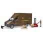 Camion UPS Mercedes Benz Sprinter avec conducteur et accessoires