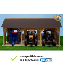 Hangar en bois pour 3 tracteurs