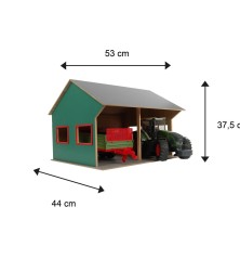 Hangar en bois 2 tracteurs