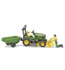 Set figurine jardinier avec Tracteur de pelouse John Deere