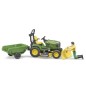 Set figurine jardinier avec Tracteur de pelouse John Deere