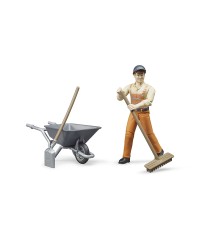 Set figurine employé agent de propreté