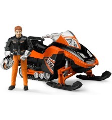 Moto neige avec conducteur et accessoires