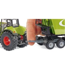 Tracteur avec chargeur, dolly et benne
