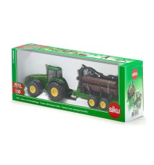 Tracteur John Deere avec remorque forestière